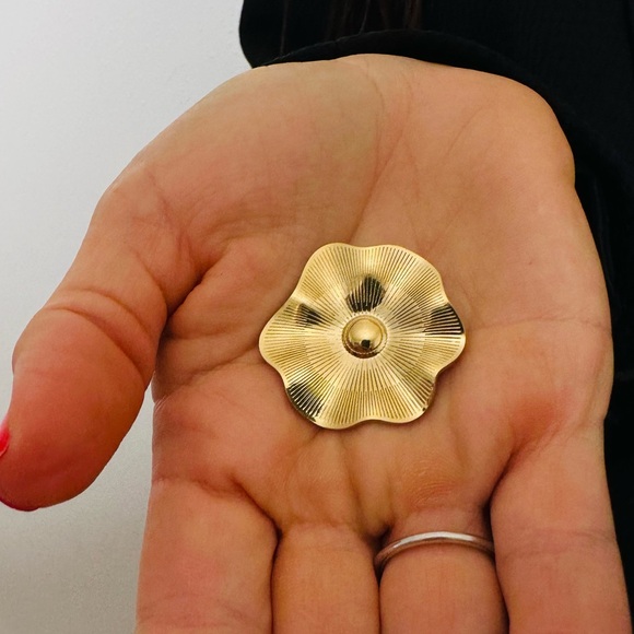 New Bloom of Radiance Brooch floral boho Gold - Picture 6 of 8